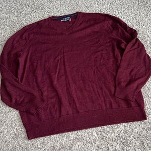 Club room XXL burgundy merino wool sweater super soft‎ stretchy
